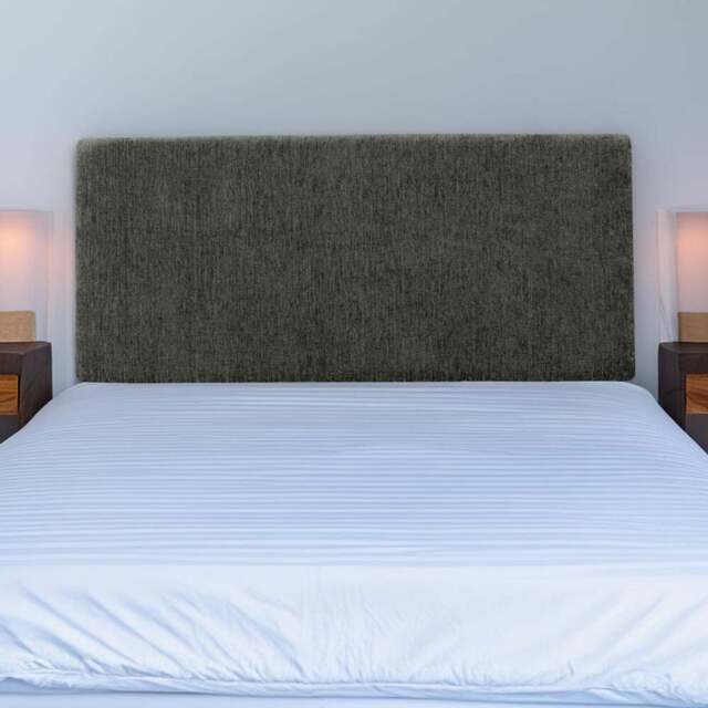 Bedmaster Valencia Single Charcoal Chenille Plain Headboard - Grey - Wilko - image 1