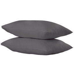 180 Thread Count Cotton Housewife Pillowcases - Charcoal - Divante - Wilko - thumbnail 1
