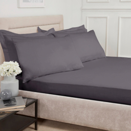 180 Thread Count Cotton Housewife Pillowcases - Charcoal - Divante - Wilko - thumbnail 4