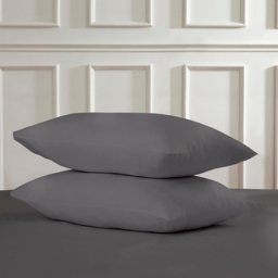 180 Thread Count Cotton Housewife Pillowcases - Charcoal - Divante - Wilko - thumbnail 3