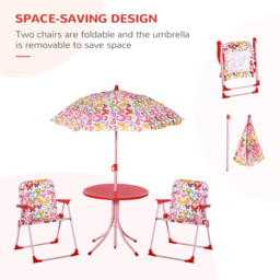 Outsunny Kids Butterfly Foldable Picnic Dining Set with Parasol - Size: 2 Seater - Multi - Wilko - thumbnail 7
