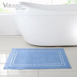 Velosso Blue Cotton Hotel Bath Mat - Wilko - thumbnail 3