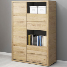 Florence Shetland Single Door 4 Drawer 2 Shelf Display Cabinet - Brown - Furniture To Go - Wilko - thumbnail 1