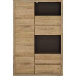 Florence Shetland Single Door 4 Drawer 2 Shelf Display Cabinet - Brown - Furniture To Go - Wilko - thumbnail 4