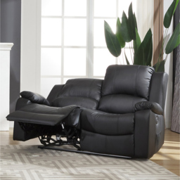 Glendale 2 Seater Black Bonded Leather Electric Recliner Sofa - Artemis Home - Wilko - thumbnail 3