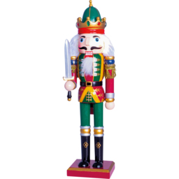 St Helens Green Classic Wooden Nutcracker Soldier 30cm - Size: 300 x 75 x 75cm - Wilko - thumbnail 1