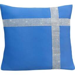 Velosso Diamante Cross Blue Filled Cushion 43 x 43cm 2 Pack - Wilko