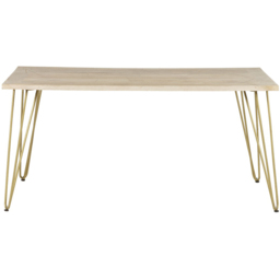 Brooklyn Huyen 4 Seater Light Gold Dining Table - Brown - Wilko - thumbnail 3