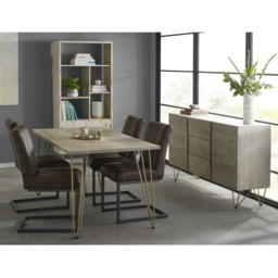 Brooklyn Huyen 4 Seater Light Gold Dining Table - Brown - Wilko - thumbnail 7