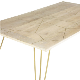 Brooklyn Huyen 4 Seater Light Gold Dining Table - Brown - Wilko - thumbnail 6