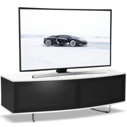 Centurion Supports Caru Gloss Black and Gloss White 2 Door TV Unit - Size: 43 x 120 x 50cm - Multi - Wilko - thumbnail 4