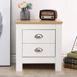 FurnitureHMD 2 Drawer White and Oak Effect Wooden Bedside Table Set of 2 - Wilko - thumbnail 7
