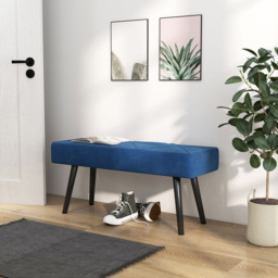 HOMCOM Blue Bed End Bench with X-Shape Design and Steel Legs - Size: 100 x 36 x 45cm - Wilko - thumbnail 7
