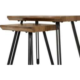 Seconique Quebec Oak Effect Nest of Tables Set of 2 - Size: 40 x 60 x 50cm - Brown - Wilko - thumbnail 6