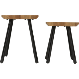 Seconique Quebec Oak Effect Nest of Tables Set of 2 - Size: 40 x 60 x 50cm - Brown - Wilko - thumbnail 5