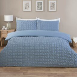 Kingston Check Duvet Set Blue King - My Home - Wilko - thumbnail 1