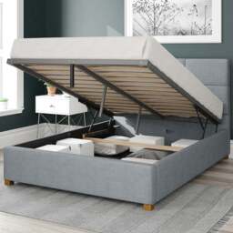 Aspire Caine Double Sky Malham Weave Ottoman Bed - Blue - Aspire Beds - Wilko - thumbnail 3