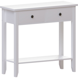 VIDA DESIGNS Windsor 2 Drawer White Console Table - Size: 30 x 80 x 74cm - Wilko - thumbnail 3