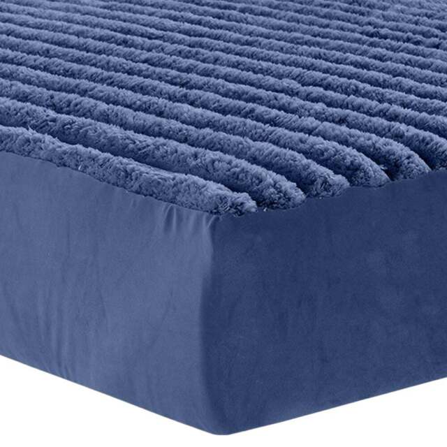 Velosso Single Navy Jumbo Cord Fitted Bed Sheet - Wilko - image 1