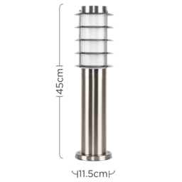 ValueLights Wharf Silver Outdoor Bollard Lantern with PIR Motion Sensor - Size: 46 x 11.6 x 11.6cm - Wilko - thumbnail 7