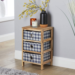 Home Source Weybourne 3 Drawer Fabric Storage Unit - Size: 49.5 x 30 x 25cm - Brown - Wilko - thumbnail 7