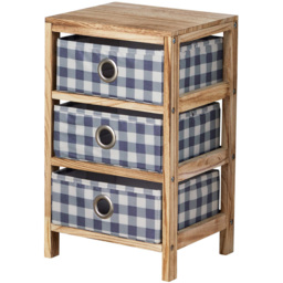 Home Source Weybourne 3 Drawer Fabric Storage Unit - Size: 49.5 x 30 x 25cm - Brown - Wilko - thumbnail 3