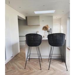 Desser Porto Large Black Wicker Bar Stool - Size: Single - Wilko - thumbnail 5