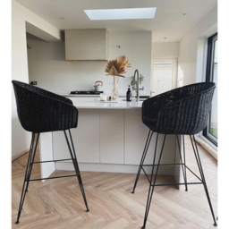 Desser Porto Large Black Wicker Bar Stool - Size: Single - Wilko - thumbnail 4