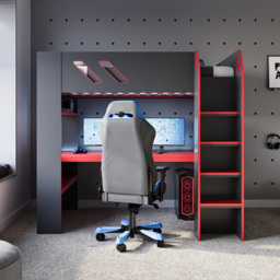 Recoil Orbit Single Gaming High Sleeper Bed - Black - Wilko - thumbnail 6