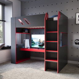 Recoil Orbit Single Gaming High Sleeper Bed - Black - Wilko - thumbnail 7