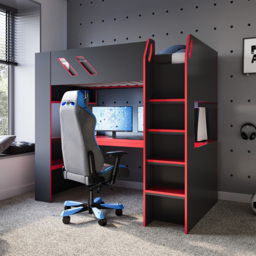 Recoil Orbit Single Gaming High Sleeper Bed - Black - Wilko - thumbnail 5