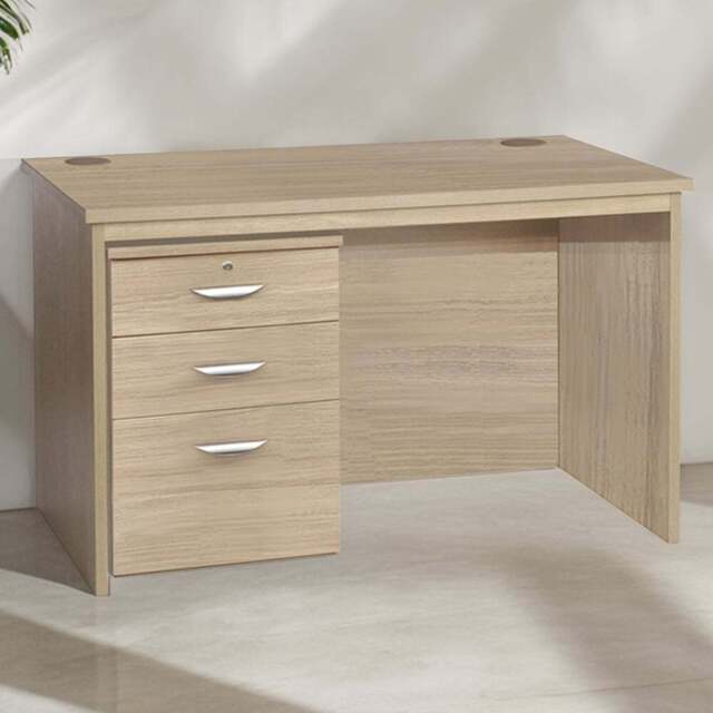 R White Cabinets 3 Drawer Home Office Desk with Hutch Brown - Size: 72.8 x 120 x 70cm - Wilko - image 1