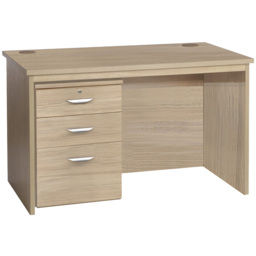 R White Cabinets 3 Drawer Home Office Desk with Hutch Brown - Size: 72.8 x 120 x 70cm - Wilko - thumbnail 3