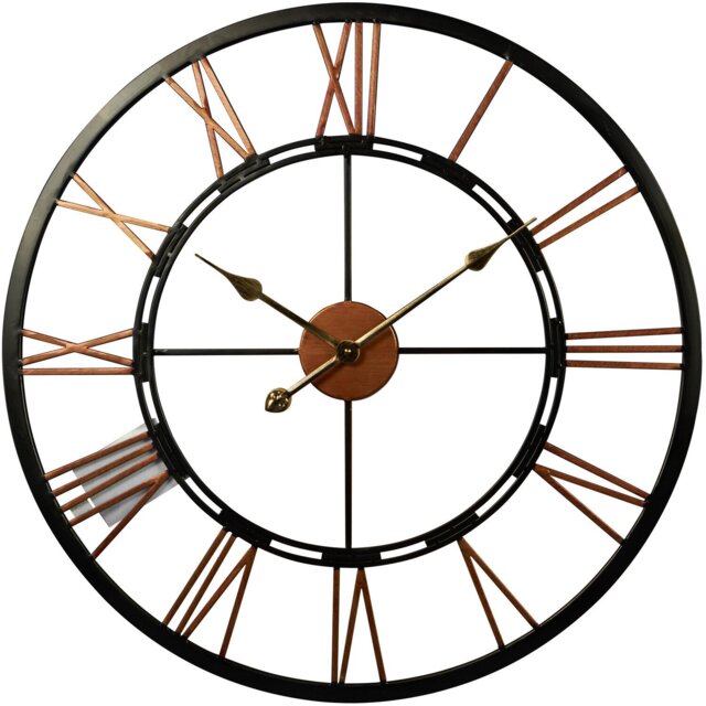 Black Iron Round Wall Clock 70cm - Wilko - image 1