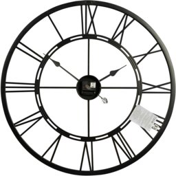 Black Iron Round Wall Clock 70cm - Wilko - thumbnail 3