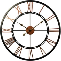 Black Iron Round Wall Clock 70cm - Wilko - thumbnail 1