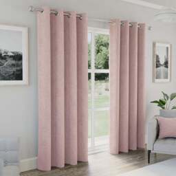 Enhanced Living Austin Blush Plain Thermal Blackout Eyelet Curtains 229 x 229cm - Size: W 229 x D 229cm - Wilko