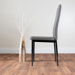 Furniturebox Arona Valera Marble Effect 4 Seater Round Dining Set White Black and Grey - Wilko - thumbnail 5