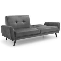 Julian Bowen Monza 2 Seater Dark Grey Velvet Sofa Bed - Wilko - thumbnail 5