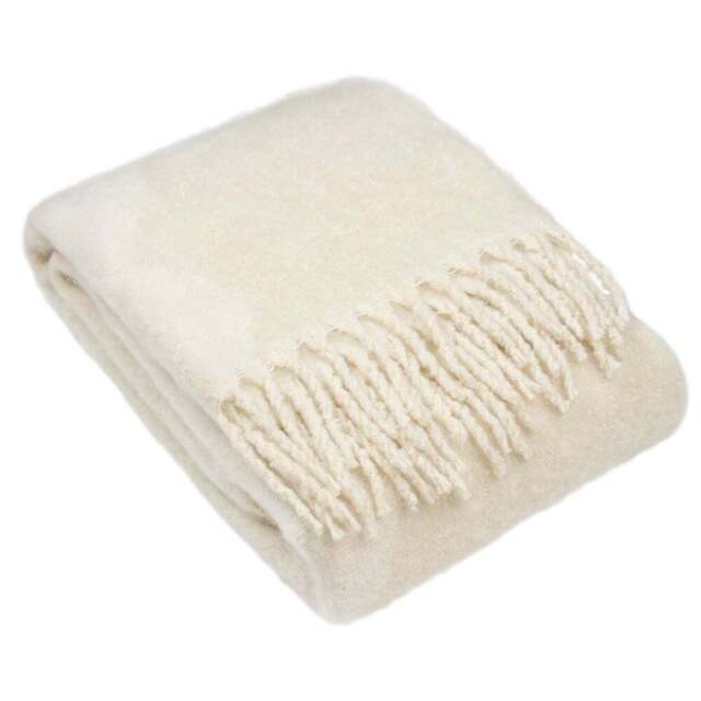 Hoem Meta Natural Jacquard Tasselled Throw 130 x 180cm - Size: 180 x 130cm - Cream - Wilko - image 1
