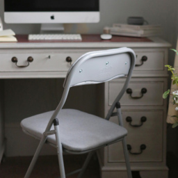 Harbour Housewares Set of 2 Grey Fabric Padded Metal Foldable Chair - Wilko - thumbnail 4