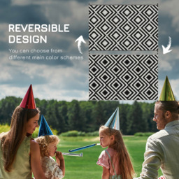 Outsunny Black Reversible Outdoor Mat 274 x 182cm - Size: 182 x 274 x 0.3cm - Wilko - thumbnail 5