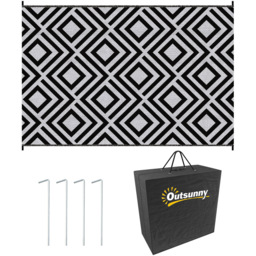 Outsunny Black Reversible Outdoor Mat 274 x 182cm - Size: 182 x 274 x 0.3cm - Wilko - thumbnail 4
