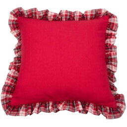 Most Wonderful Time Ruffle Cushion - Red - Wilko - thumbnail 3