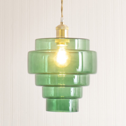ValueLights Lane 5 Tier Green Glass Easy Fit Shade - Size: 24.5 x 23.5 x 23.5cm - Wilko - thumbnail 3