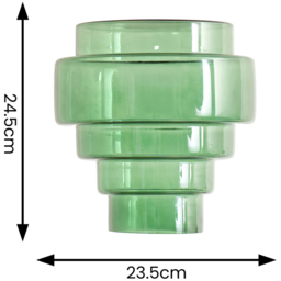 ValueLights Lane 5 Tier Green Glass Easy Fit Shade - Size: 24.5 x 23.5 x 23.5cm - Wilko - thumbnail 6