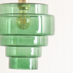 ValueLights Lane 5 Tier Green Glass Easy Fit Shade - Size: 24.5 x 23.5 x 23.5cm - Wilko - thumbnail 4