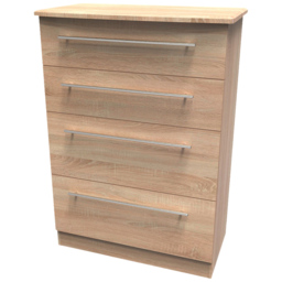 Crowndale Sherwood 4 Drawer Bardolino Oak Deep Chest of Drawers - Brown - Wilko - thumbnail 5