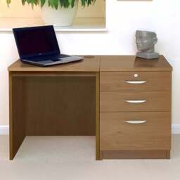 R White Cabinets 2 Drawer Single Cabinet Dark Brown Set-02 Desk - Size: 72.8 x 107.9 x 54cm - Wilko - thumbnail 1