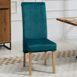 Artemis Home Rimini Set of 2 Teal Velvet Fabric Dining Chair - Blue - Wilko